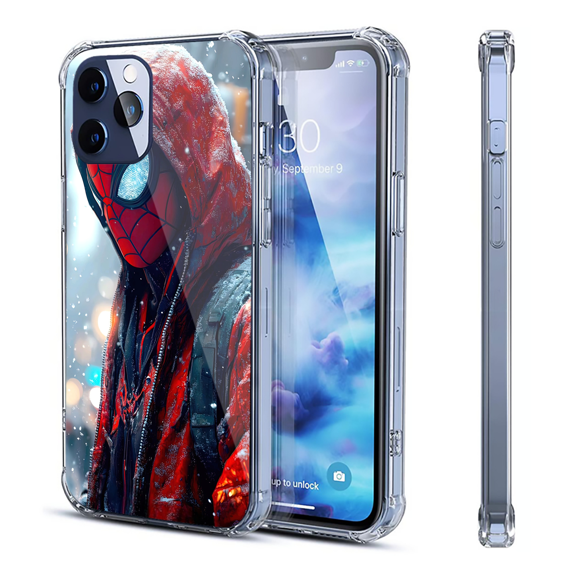 （画像用） Spider Man スパイダーマン 【iPhone 12シリーズ対応】透明スマホケース（クリアソフトケース）